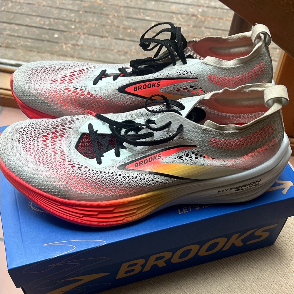 Brooks Athletic Shoes - White, Red, Yellow